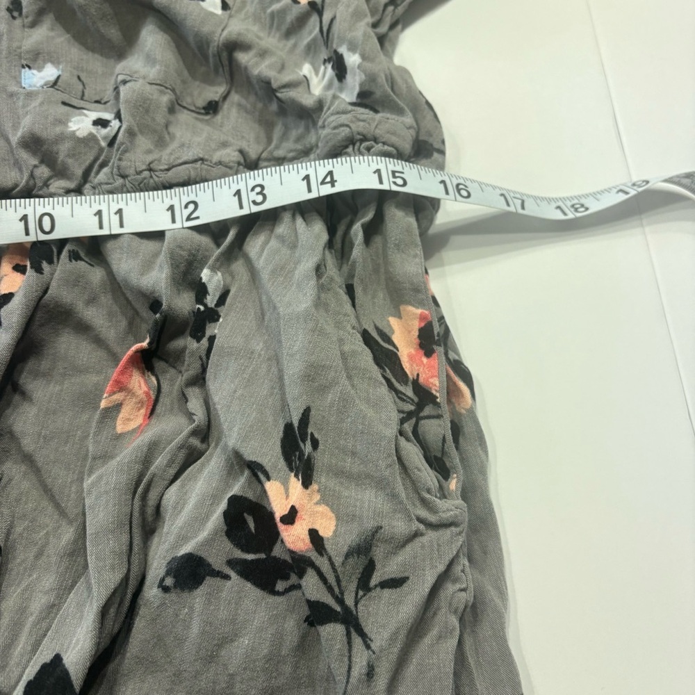 Torrid Floral Zip Front Dress Gray Long Sleeve Size 00 - Picture 6 of 9